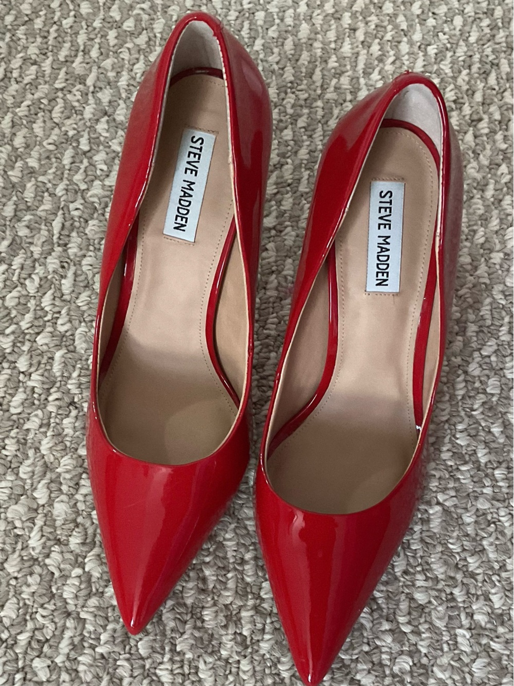 Steve Madden Red Patent Leather Pointed-Toe Heels